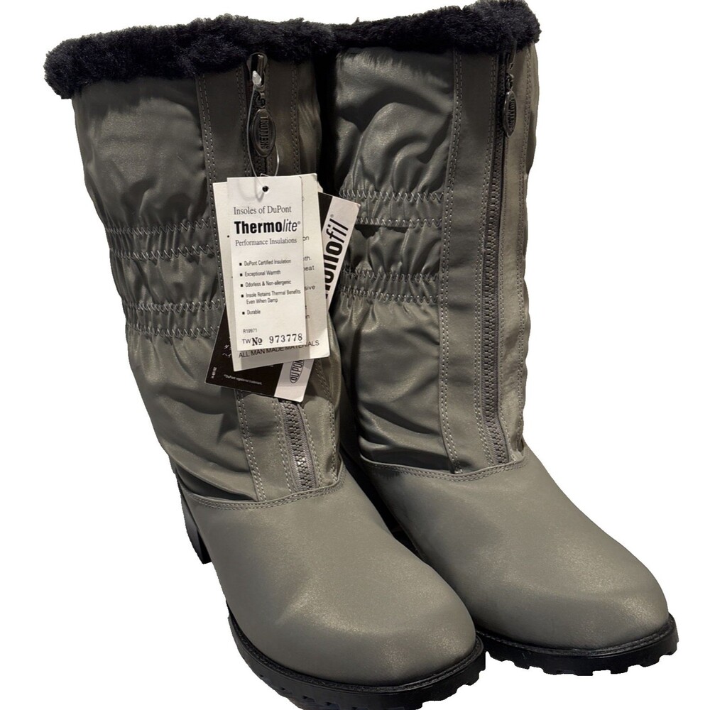 ThermoLite Waterproof Winter Boots Trotters Alberta  Zippered Front Women's 13M